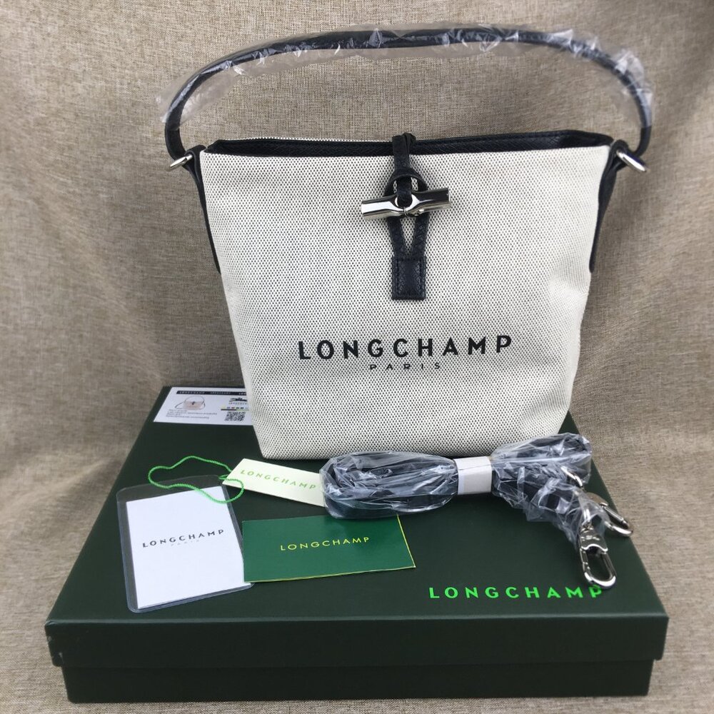 NWT Longchamp Essential Toile Bucket Bag